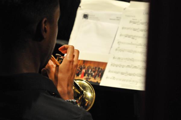 Students performing at the 2023-2024 All County Band Concert